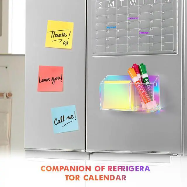 Alt view image 5 of 7 - Magnetic Dry Erase Marker Holder for Whiteboard,Non-slip Acrylic Magnet Pen Holder for Fridge Refrigerator,Locker Organizer for Work,Locker Accessories,Pencil Cup for Desk(Colorful)