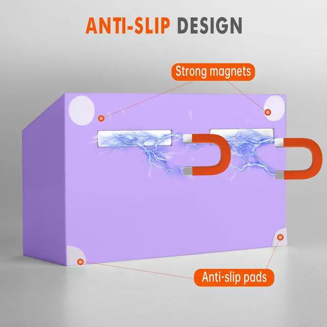 Alt view image 2 of 7 - Magnetic Dry Erase Marker Holder for Whiteboard,Non-slip Acrylic Magnet Pen Holder for Fridge Refrigerator,Locker Organizer for Work,Locker Accessories,Pencil Cup for Desk(Purple)