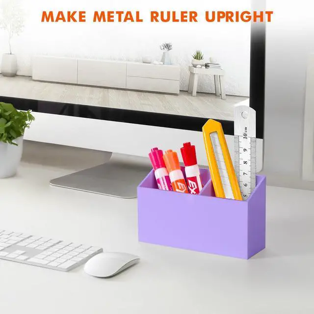 Alt view image 6 of 7 - Magnetic Dry Erase Marker Holder for Whiteboard,Non-slip Acrylic Magnet Pen Holder for Fridge Refrigerator,Locker Organizer for Work,Locker Accessories,Pencil Cup for Desk(Purple)