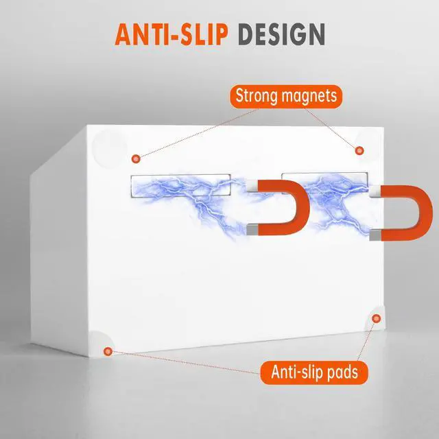 Alt view image 2 of 7 - Magnetic Dry Erase Marker Holder for Whiteboard,Non-slip Acrylic Magnet Pen Holder for Fridge Refrigerator,Locker Organizer for Work,Locker Accessories,Pencil Cup for Desk(White)