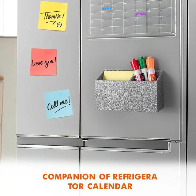 Alt view image 4 of 7 - Magnetic Dry Erase Marker Holder for Whiteboard,Non-slip Acrylic Magnet Pen Holder for Fridge Refrigerator,Locker Organizer for Work,Locker Accessories,Pencil Cup for Desk(Silver)