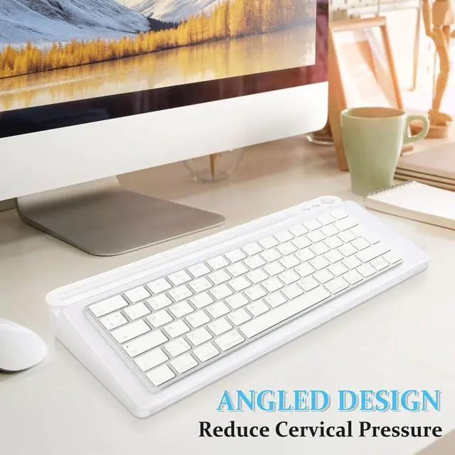 Alt view image 6 of 7 - Glass Desk Whiteboard Small Dry Erase Board Desktop White Board with Storage Drawer Computer Keyboard Stand Desk Organizer Office Accessories Back to School Supplies with 4 Markers, White