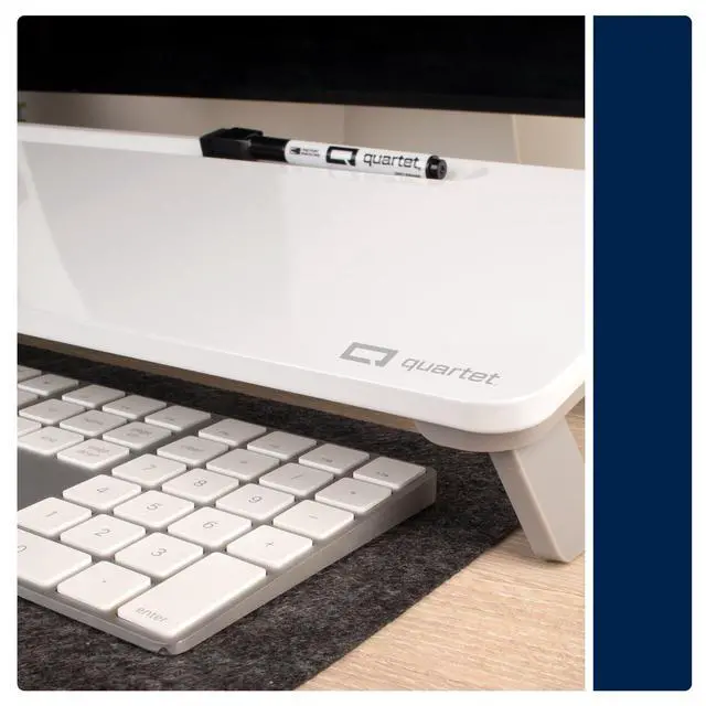 Alt view image 4 of 6 - Dry Erase White Board, Magnetic Desktop Computer Pad for Notetaking, 21" x 7-3/4 Whiteboard, 1 Dry Erase Marker and Keyboard Pad, White Surface (Q090F01-R)