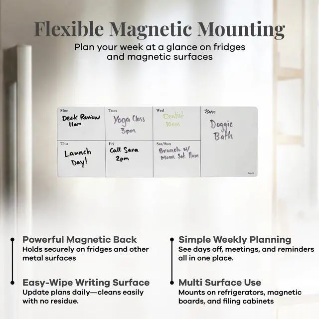 Alt view image 4 of 6 - Desktop Glass Whiteboard with Magnetic Weekly Calendar Dry Erase Board, Keyboard Stand, Hidden Storage, Adjustable Dividers, 3 Markers & Eraser Office, Home, School Cloud