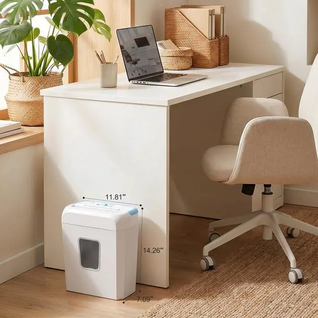Alt view image 7 of 7 - Paper Shredder for Home Use, 3.4 Gal Wastebasket, 6 Sheet Crosscut Paper Credit Cards, Staples, and Clips Shredder for Home Office Use, Portable Handle Design