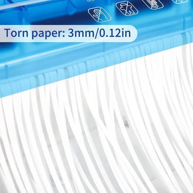 Alt view image 5 of 6 - A4 Paper Manual Shredder - Blue Portable Mini Paper Grinder Capacity 3L for A4 Files Documents Straight Cutting Tool Home Office Desktop Supplies WD23BL