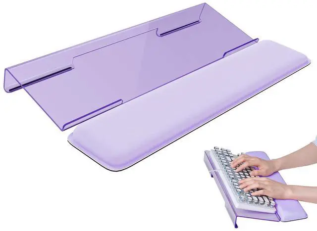 Main image of Computer Keyboard Stand for Desktop, Keyboard Wrist Rest Holder Stand for Easy Typing with Wrist Pad for Office Desk, Home, School(Purple)