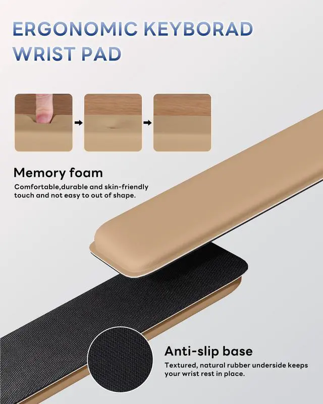 Alt view image 5 of 7 - Computer Keyboard Stand for Desktop, Keyboard Riser Wrist Rest Holder for Easy Typing, Office Desk, Home, School Accessories(Coffee)