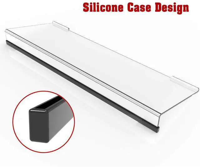 Alt view image 2 of 7 - Acrylic Tilted Computer Keyboard Stand for Ergonomic Typing, Keyboard Tray Holder with Silicone Non-Slip Case, Clear