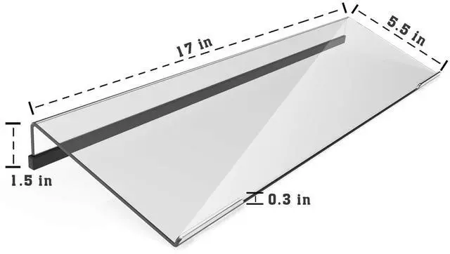 Alt view image 5 of 7 - Acrylic Tilted Computer Keyboard Stand for Ergonomic Typing, Keyboard Tray Holder with Silicone Non-Slip Case, Clear