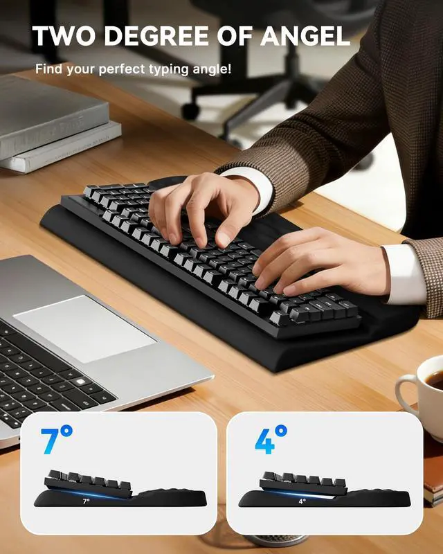 Alt view image 2 of 6 - Keyboard Wrist Rest Stand for Desktop, 2 Angle Ergonomic Computer Keyboard Stand Key Board Riser Holder with Wrist Support, Arm Rest for Office, Home, Desk