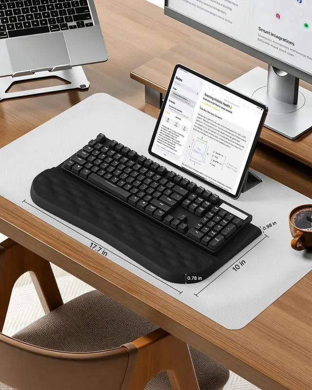 Alt view image 5 of 6 - Keyboard Wrist Rest Stand for Desktop, 2 Angle Ergonomic Computer Keyboard Stand Key Board Riser Holder with Wrist Support, Arm Rest for Office, Home, Desk