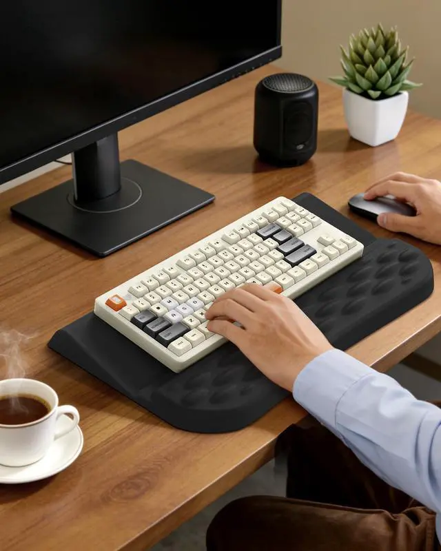 Alt view image 6 of 6 - Keyboard Wrist Rest Stand for Desktop, 2 Angle Ergonomic Computer Keyboard Stand Key Board Riser Holder with Wrist Support, Arm Rest for Office, Home, Desk