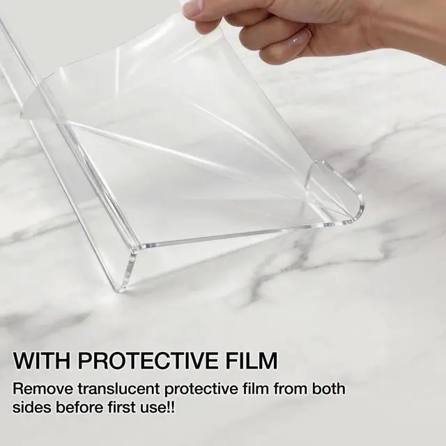 Alt view image 4 of 7 - Acrylic Tilted Computer Keyboard Stand Holder, 16.9" x 5.7" Keyboard Riser with Silicone Anti-Slip Strip, Keyboard Tray for Easy Ergonomic Typing for Office Desk, Home, School (Clear)