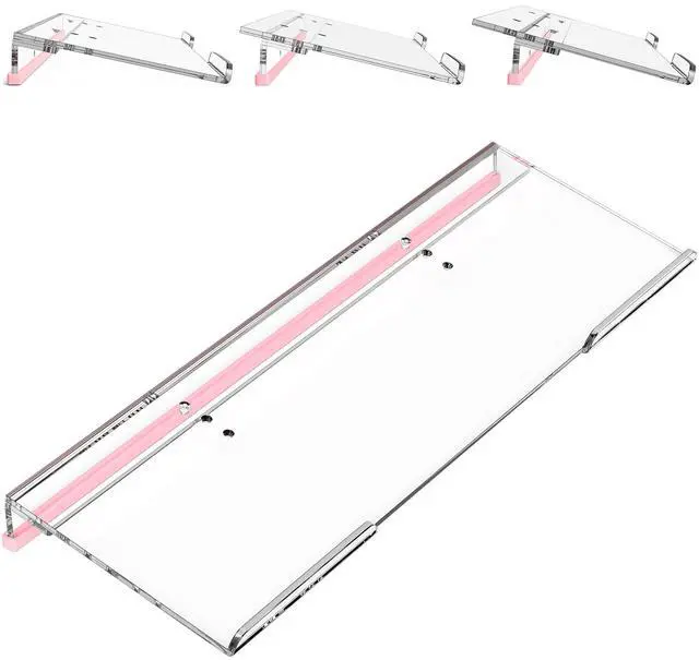 Main image of Computer Keyboard Stand for Desktop - 6-Level Height Adjustable Acrylic Keyboard Riser Non-Slip Ergonomic Key Board Tray Holder for Home School Office Desk Accessories, Clear