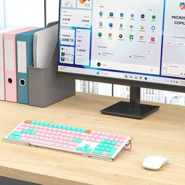 Alt view image 2 of 7 - Computer Keyboard Stand for Desktop - 6-Level Height Adjustable Acrylic Keyboard Riser Non-Slip Ergonomic Key Board Tray Holder for Home School Office Desk Accessories, Clear