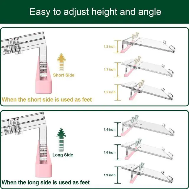 Alt view image 5 of 7 - Computer Keyboard Stand for Desktop - 6-Level Height Adjustable Acrylic Keyboard Riser Non-Slip Ergonomic Key Board Tray Holder for Home School Office Desk Accessories, Clear