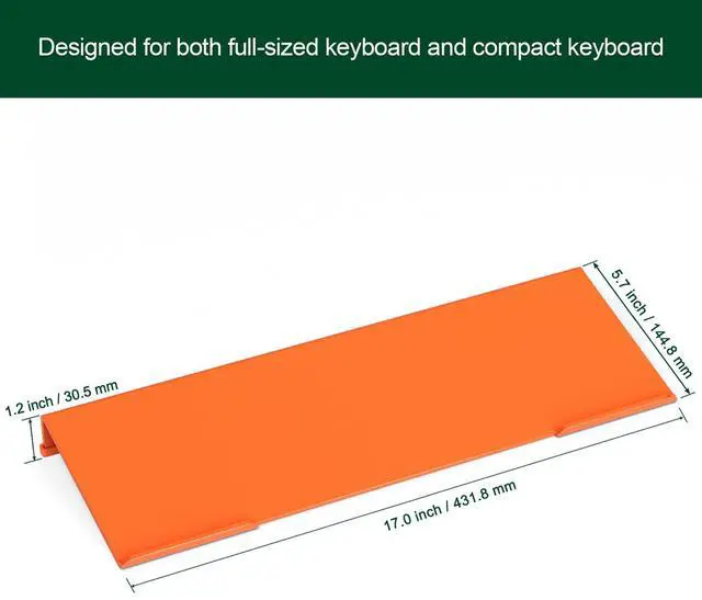 Alt view image 2 of 7 - Computer Keyboard Stand Holder - Ergonomic Acrylic Keyboard Stand for Desktop Comfortable Keyboard Tray Riser with Silicone Anti-Slip Strip for Home School Office Desk Accessory, Orange