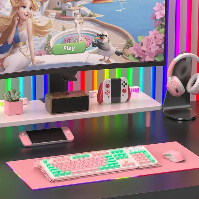 Alt view image 4 of 7 - Ergonomic Computer Keyboard Stand - 17 Inch Clear Acrylic Keyboard Riser for Desk Tilted Keyboard Holder Tray with Memo Board & Pink Non-Slip Strip for Home Office Easy Typing & Working