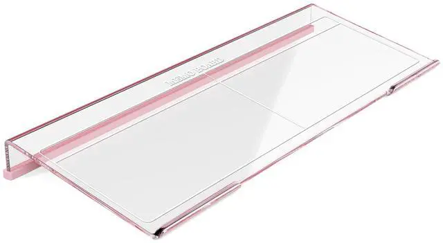 Main image of Ergonomic Computer Keyboard Stand - 17 Inch Clear Acrylic Keyboard Riser for Desk Tilted Keyboard Holder Tray with Memo Board & Pink Non-Slip Strip for Home Office Easy Typing & Working