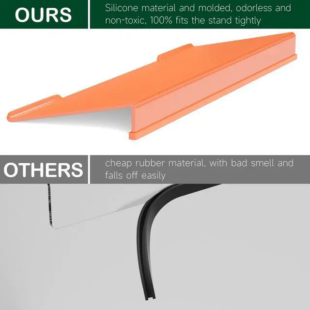Alt view image 4 of 7 - Computer Keyboard Stand Holder - Ergonomic Acrylic Keyboard Stand for Desktop Comfortable Keyboard Tray Riser with Silicone Anti-Slip Strip for Home School Office Desk Accessory, Orange