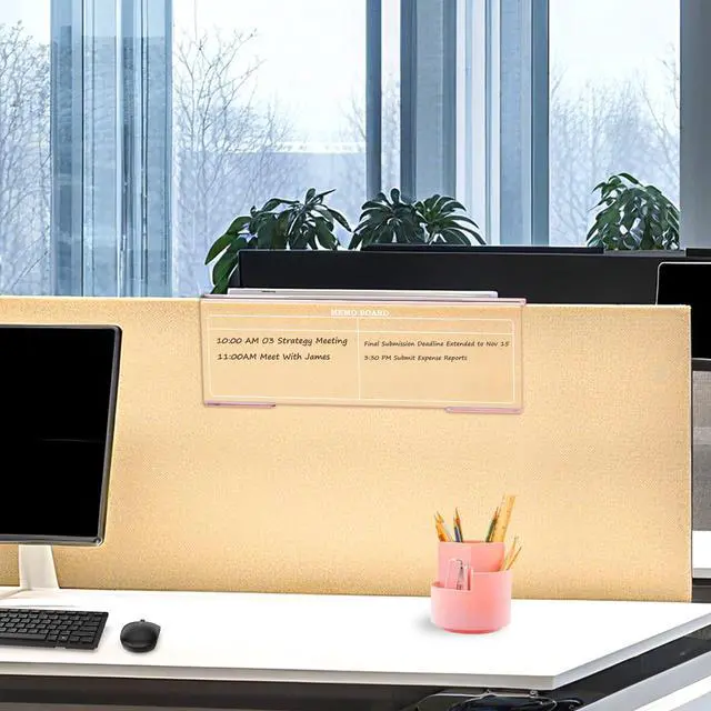 Alt view image 2 of 7 - Ergonomic Computer Keyboard Stand - 17 Inch Clear Acrylic Keyboard Riser for Desk Tilted Keyboard Holder Tray with Memo Board & Pink Non-Slip Strip for Home Office Easy Typing & Working