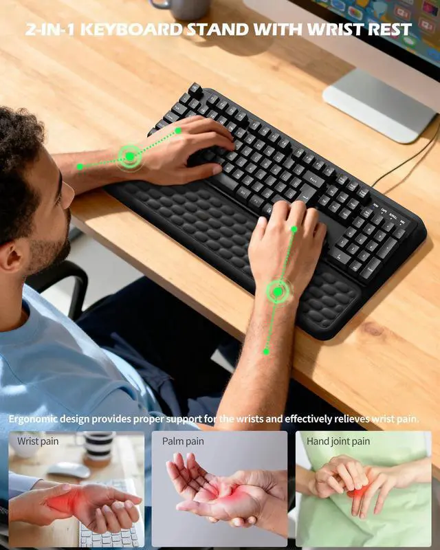 Alt view image 2 of 7 - Wrist Rest for Computer Keyboard, Keyboard pad with Wrist Support