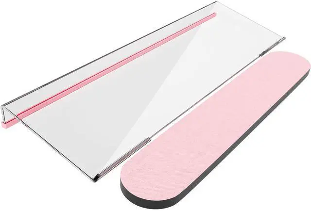 Main image of Acrylic Tilted Computer Keyboard Stand for Ergonomic Typing, Keyboard Tray Holder with Silicone Non-Slip Case, Clear