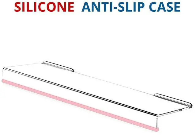 Alt view image 4 of 7 - Acrylic Tilted Computer Keyboard Stand for Ergonomic Typing, Keyboard Tray Holder with Silicone Non-Slip Case, Clear