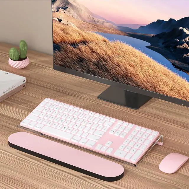 Alt view image 6 of 7 - Acrylic Tilted Computer Keyboard Stand for Ergonomic Typing, Keyboard Tray Holder with Silicone Non-Slip Case, Clear