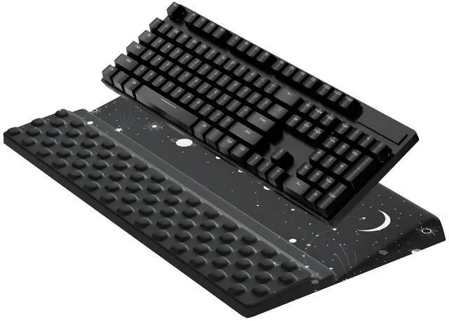 Main image of Wrist Rest with Keyboard Stand, Computer Wrist Support Pad,Ergonomic Tilted Keyboard Holder, Soft Memory Foam Desk Cushion, Palm Hand Typing for Office Home School (Starry Sky)