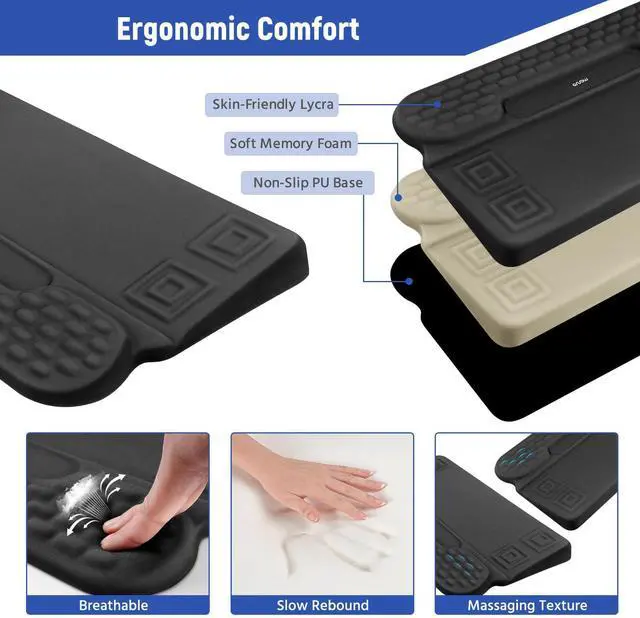 Alt view image 6 of 7 - Wrist Rest with Keyboard Stand, 3-in-1 Ergonomic Keyboard Riser