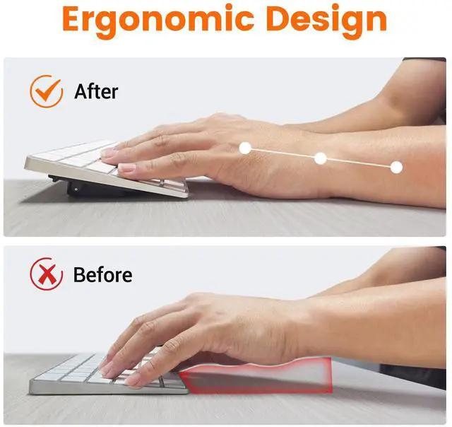 Alt view image 7 of 7 - Computer Keyboard Stand for Desktop,Adjustable Keyboard Riser for Apple Magic Keyboard and Flat-Back Keyboards Only, Ergonomic Office Desk Accessories