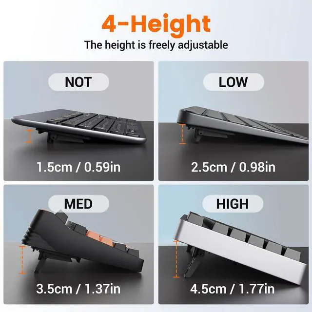 Alt view image 3 of 7 - Computer Keyboard Stand for Desktop,Adjustable Keyboard Riser for Apple Magic Keyboard and Flat-Back Keyboards Only, Ergonomic Office Desk Accessories