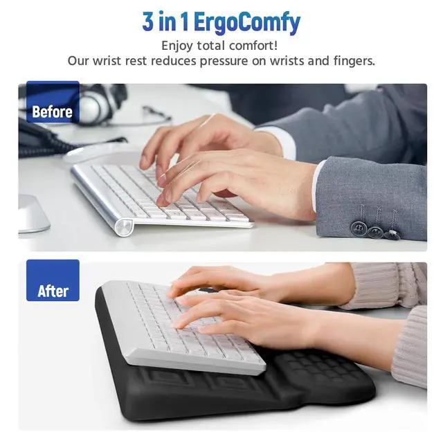 Alt view image 5 of 7 - Wrist Rest with Keyboard Stand, 3-in-1 Ergonomic Keyboard Riser