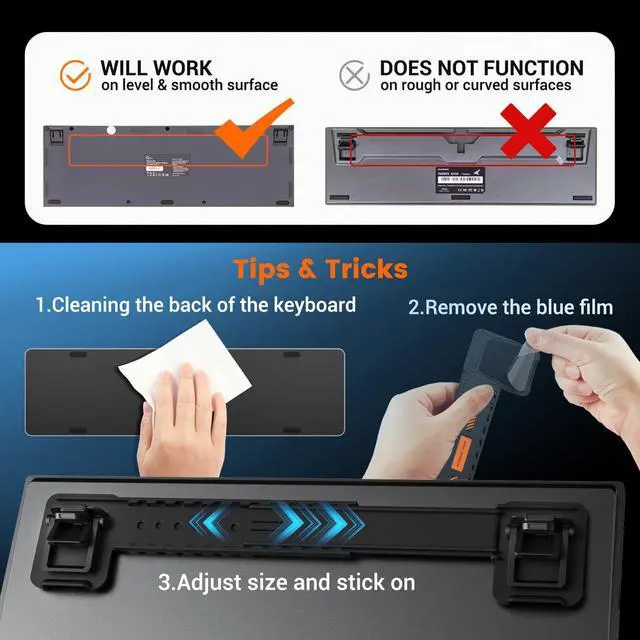 Alt view image 4 of 7 - Computer Keyboard Stand for Desktop,Adjustable Keyboard Riser for Apple Magic Keyboard and Flat-Back Keyboards Only, Ergonomic Office Desk Accessories