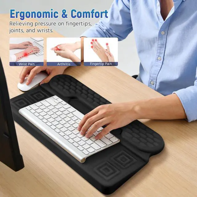 Alt view image 3 of 7 - Wrist Rest with Keyboard Stand, 3-in-1 Ergonomic Keyboard Riser