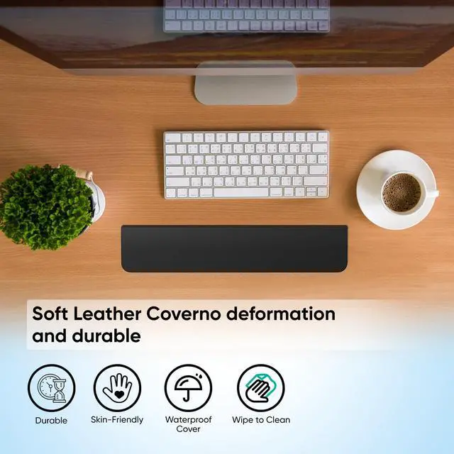 Alt view image 5 of 7 - Keyboard Wrist Rest with Cleaning Kits,Palm Pad for Pain Relief, Wrist Support for Long Hours of Work, Gaming,Studying,Black 14.17'' Wrist Rest for 85% Mechanical Keyboard