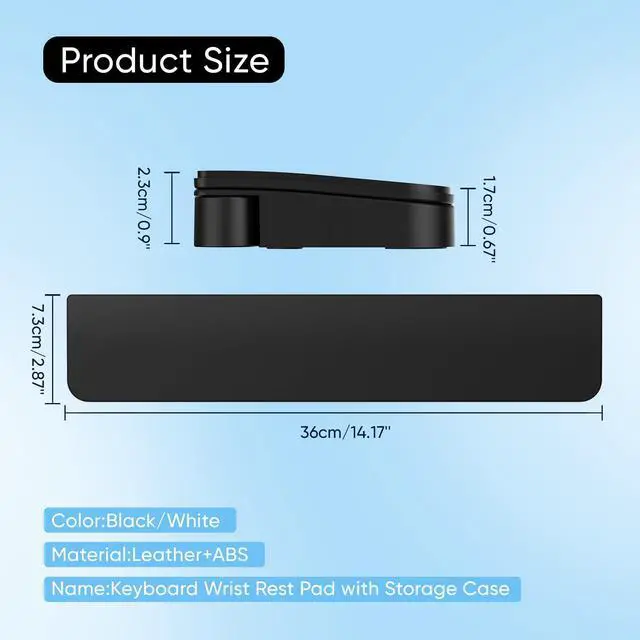 Alt view image 3 of 7 - Keyboard Wrist Rest with Cleaning Kits,Palm Pad for Pain Relief, Wrist Support for Long Hours of Work, Gaming,Studying,Black 14.17'' Wrist Rest for 85% Mechanical Keyboard