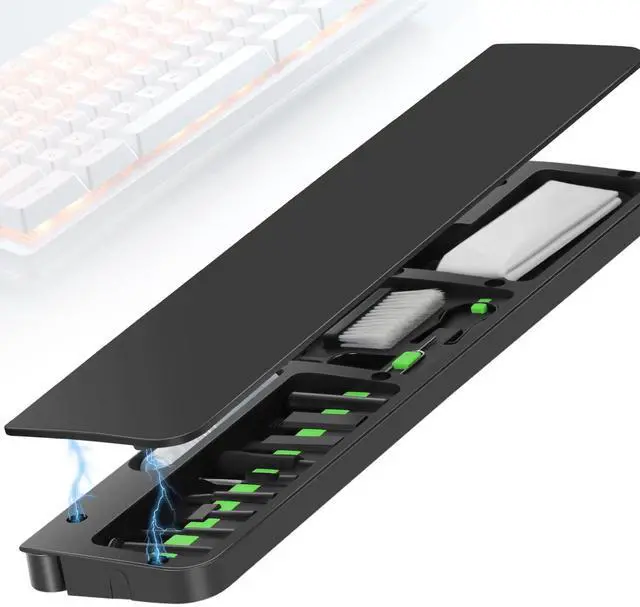 Main image of Keyboard Wrist Rest with Cleaning Kits,Palm Pad for Pain Relief, Wrist Support for Long Hours of Work, Gaming,Studying,Black 14.17'' Wrist Rest for 85% Mechanical Keyboard