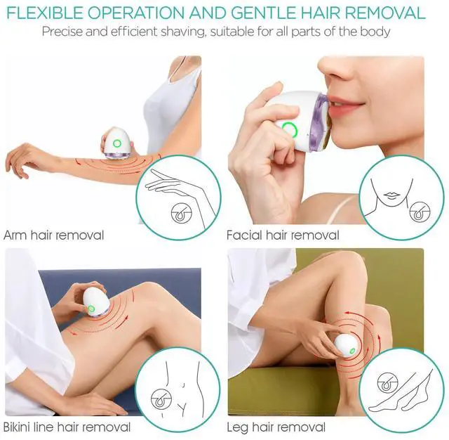 Alt view image 3 of 7 - Electric Shaver for Women 3D Floating Blade Rotary Razor Hair Remover for Arms, Legs and Underarms Rechargeable Portable and Safe Wet and Dry Use, Purple ES300