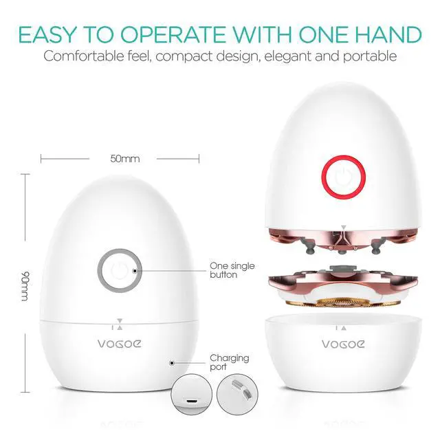 Alt view image 7 of 7 - Electric Shaver for Women 3D Floating Blade Rotary Razor Hair Remover for Arms, Legs and Underarms Rechargeable Portable and Safe Wet and Dry Use ES300