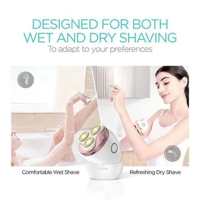 Alt view image 6 of 7 - Electric Shaver for Women 3D Floating Blade Rotary Razor Hair Remover for Arms, Legs and Underarms Rechargeable Portable and Safe Wet and Dry Use ES300