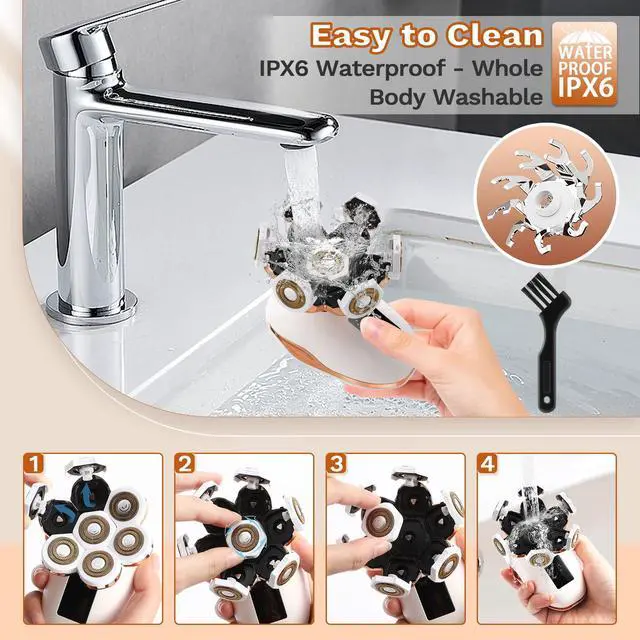 Alt view image 6 of 7 - Electric Razors for Women, 7D Electric Shaver for Women, 5 in 1 Lady Shavers, Wet/Dry Bikini Trimmer, Rechargeable Facial Hair Removal, Painless Face Razor for Arms Legs Armpit Pubic Area