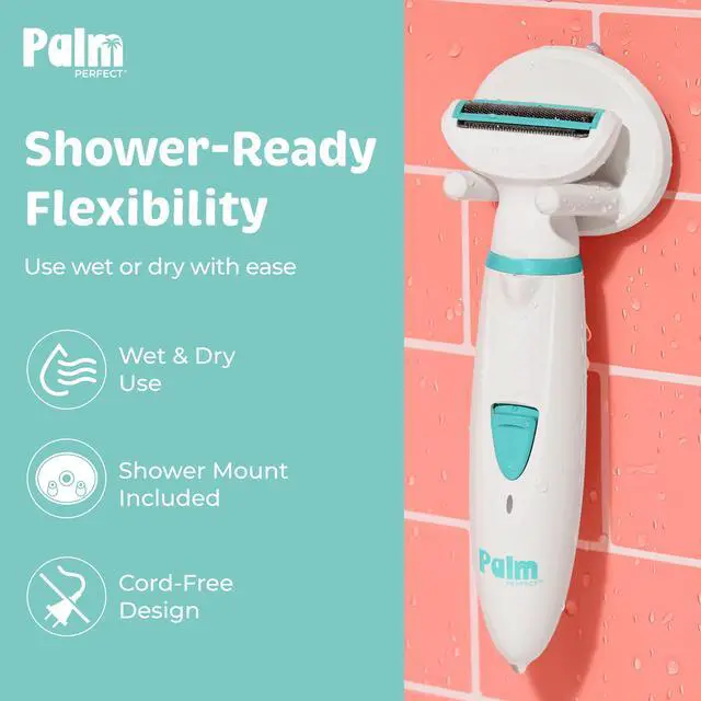 Alt view image 3 of 7 - Rechargeable Shaver for Women Waterproof Electric Razor with Built-in LED Light Includes Space-Saving Shower Wall Mount and USB Charging Cable Safe for All Body Parts