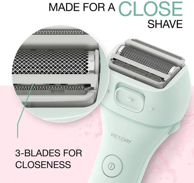 Alt view image 2 of 7 - Electric Bikini Trimmer, Waterproof Full-Body Cordless Electric Razors for Women Legs with Bikini Attachments, 3 Hypoallergenic Blades, for Travel, Shower, and Everyday Use - ES-AWL6AG
