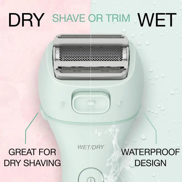 Alt view image 4 of 7 - Electric Bikini Trimmer, Waterproof Full-Body Cordless Electric Razors for Women Legs with Bikini Attachments, 3 Hypoallergenic Blades, for Travel, Shower, and Everyday Use - ES-AWL6AG