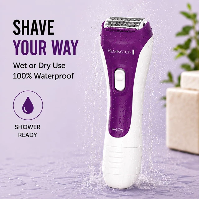 Alt view image 3 of 5 - Smooth & Silky Electric Shaver for Women, 3-Blade Wet & Dry Razor | Battery Operated for Cordless Use, Includes Bikini Trimmer Attachment, 100% Waterproof Design, Flexible Hypoallergenic Foils