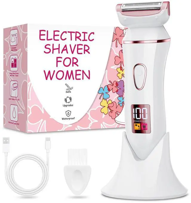 Main image of Electric Shaver for Women, Rechargeable Electric Razor,Wet Dry Lady Hair Remover, IPX7 Waterproof, for Legs (Rose Gold)