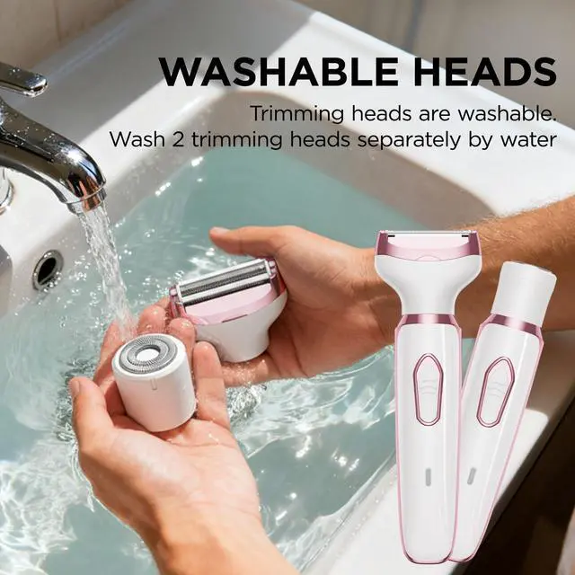 Alt view image 7 of 7 - Electric Razor - Shaver - Trimmer for Women: 2 in 1 Painless Body Razors and Facial Hair Remover - Rechargeable Hair Removal Kit for Face Body Leg Bikini Underarm Arm